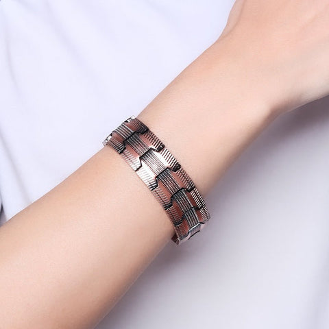 3-row Magnet 21 Wide Pure Copper Diagonal Bracelet - UAE Dropshipping