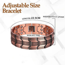3-row Magnet 21 Wide Pure Copper Diagonal Bracelet - Image 5