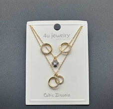 Double Ring Sparkle Pendant Set - Image 4