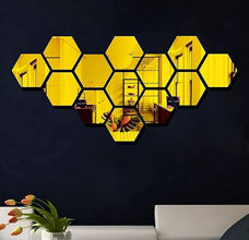 Hexagon Style Acrylic Mirror - Modern Home Decoration [13 pieces] - UAE Dropshipping