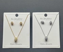 Oval Sparkle CZ Pendant Set - Image 3