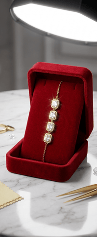 Square Crystal Link Adjustable Bracelet - UAE Dropshipping