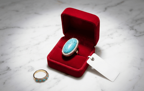 Turquoise Oval Crystal Statement Ring - UAE Dropshipping